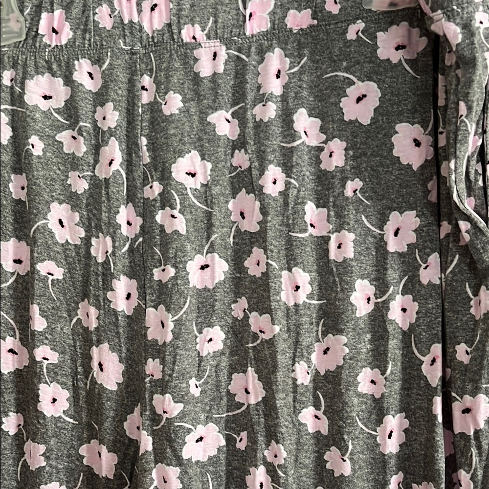 Floral Gray Pajama Pants - Picture 3 of 4